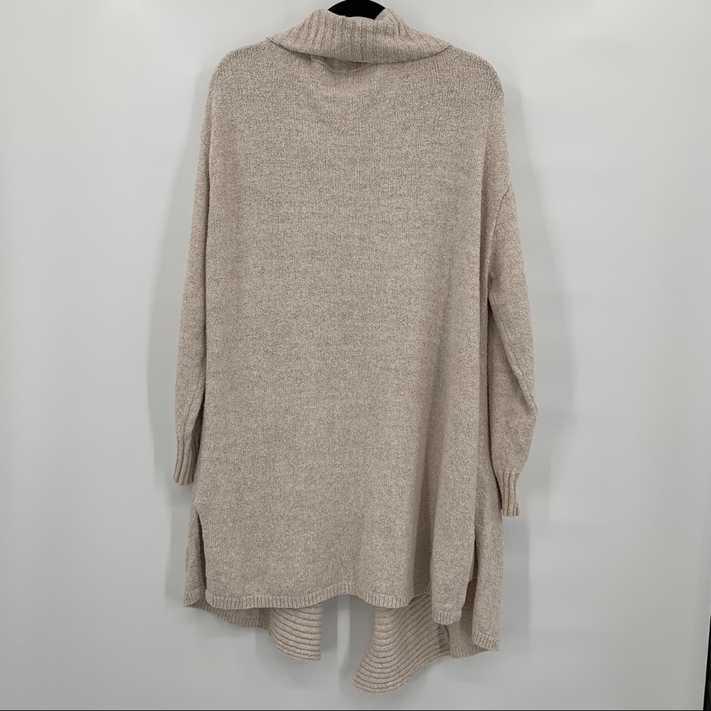Skin Beige Oatmeal Cream Knee Length Open Cardigan Lounge Sweater Size Small - Picture 2 of 11